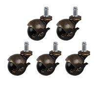 Roulettes, Lot de 4 roulettes pivotantes de rechange for chaise de bureau avec frein et circlip M11 x 20 mm, charge 180 kg(Brake)