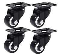 Roulettes Meubles, Roues 4pcs Pivotant Meubles Roulettes, Roue Polyuréthane, Noir, Double Couche, Résistant à L'usure, Capacité de 200 kg, avec Vis, pour Table Basse Armoire(Universal,1.5in)