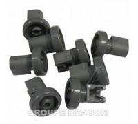 Roulettes panier supérieur pour lave-vaisselle ARTHUR MARTIN ELECTROLUX FAURE - Ensemble de 8 pièces grises