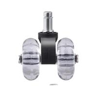 Roulettes pivotantes 2 pouces 11mm roue universelle Pu clip ressort noir Frein transparent Chaise de bureau Poulie de roulette mobile (roue 1-noir)