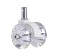 Roulettes pivotantes 2 pouces 11mm roue universelle Pu clip ressort noir transparent frein chaise de bureau poulie de roulette mobile (roue 1-)