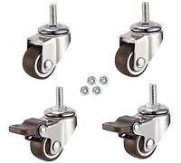 Roulettes pivotantes 2 pouces M10, boulon M12, roulette universelle avec frein, silencieuses, en caoutchouc, pour meubles, tables, chariots