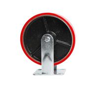 roulettes Pivotantes 4/5/6/8 Pouces, Robustes/industrielles/Freins/Fixes/Noyau De Fer Rouge Polyuréthane, roulettes De Rechange pour Chariot/Table/vitrine, 1pcs Fixed, 125mm/5inch
