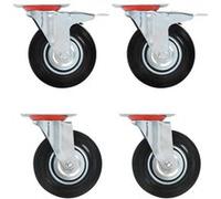 vidaXL Roulettes pivotantes 125 mm – 4 pièces – Noir G
