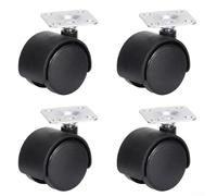 Roulettes pivotantes 40 mm x 30 mm avec hauteur totale de 53 mm et plaque de montage carrée de 34 mm pour meubles et ateliers