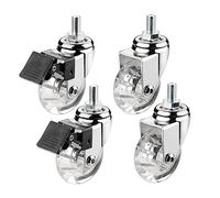 roulettes Pivotantes 50mm, Tige Filetée M8*15mm, M10*15mm, 4 roulettes Mobiles avec Frein Roues Pivotantes Robustes pour Meubles, Roues De Chariot avec Caoutchouc PU