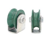 Roulettes pivotantes à gorge en U, roues robustes, poulie directionnelle fonte, roue de chenille, double roulement, for tubes ronds, machines industrielles(55mm)