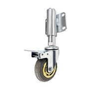 Roulettes pivotantes à ressort en caoutchouc for portail de 5 pouces, hauteur réglable 30/60 mm, avec frein(Brake)