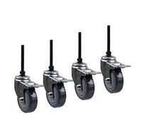 roulettes pivotantes à Tige filetée avec Double Verrouillage de sécurité pour Voitures-Restaurants Mobiles, M12 x 150, Lot de 4