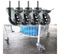 Roulettes pivotantes avec arbre fileté M8/M10/M12, 75 mm pour meubles robustes, caoutchouc avec freins, pour chariots, usage industriel et meubles en mouvement, jusqu’à T (Taille : M12 X