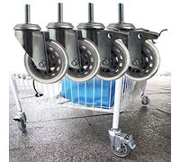 Roulettes pivotantes avec arbre fileté M8/M10/M12, 75 mm pour meubles robustes, caoutchouc avec freins, pour chariots, usage industriel et meubles en mouvement, jusqu’à T (Taille : M12 X
