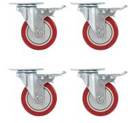 Roulettes pivotantes avec double frein 4 pcs 100 mm