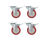 Roulettes pivotantes avec double frein 4 pcs 100 mm