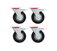 vidaXL Roulettes pivotantes avec double frein 4 pièces 125 mm Noir
