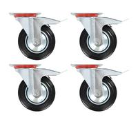 Roulettes pivotantes avec double frein 4 pcs 160 mm