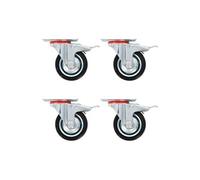 Roulettes pivotantes avec double frein 4 pcs 75 mm