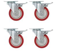 Roulettes Pivotantes avec Double Freins Roues Chariot Transport 4 pcs vidaXL