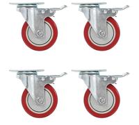 Roulettes Pivotantes avec Double Freins Roues Chariot Transport 4 pcs vidaXL