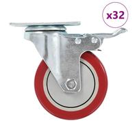 Roulettes Pivotantes avec Double Freins Roues Chariot Transport 4 pcs vidaXL