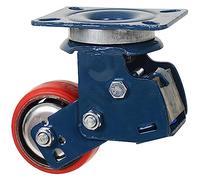 Roulettes pivotantes avec frein, très résistantes de 1000 kg, double plaque de verrouillage, roues en polyuréthane sans bruit pour meubles, établi et chariots, roue de frein