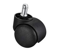 Roulettes pivotantes de 2 pouces Nylon Twin Wheels Universal 11mmx22mm Stem Caster Wheel Black