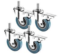 Roulettes pivotantes de 75 mm, roulette robuste 200 kg, avec freins, meuble à filetage M10/M12, lot 4