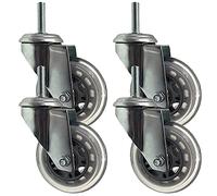 Roulettes Pivotantes en Caoutchouc De 75 Mm avec Frein - Robustes M8/M10 Portant La Charge De 100 Kg pour Meubles/Chariot, Lot De 4 (Pivotant M10)