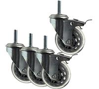 roulettes Pivotantes en Caoutchouc De 75 Mm avec Frein, roulettes Robustes M8/M10 Portant 100 Kg, roulettes pour Meubles/Chariot/, Lot De 4 (avec Frein M8)