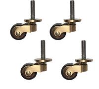Roulettes pivotantes en laiton massif de 2,5 cm - Style antique, résistantes pour canapés, table basse - Montage à vis avec vis - 4 paquets