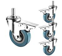 Roulettes Pivotantes for Meubles De 4 Pièces Type Tout-Terrain Avec Frein M10 M12 Roulette À Tige Filetée, Roulette Pivotante 65mm 75 Mm Sans Bruit Rotation De 360 ° (40Kg/1Pcs) ( Color : Brake , Size