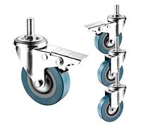 Roulettes Pivotantes for Meubles De 4 Pièces Type Tout-Terrain Avec Frein M10 M12 Roulette À Tige Filetée, Roulette Pivotante 65mm 75 Mm Sans Bruit Rotation De 360 ° (40Kg/1Pcs) ( Color : Swivel+Brake