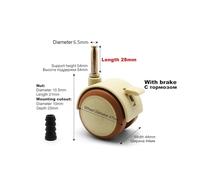 Roulettes pivotantes for meubles de berceau, 2 pouces, pince d'armoire avec roues de frein, pied de support de meubles en Nylon for chaises, chariot de lit de bébé, 4 pièces(Plug)