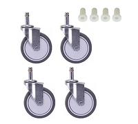 Roulettes pivotantes M11 de rechange pour seau à serpillière avec frein, 75/100 mm, robustes, en caoutchouc industriel S, lot de 4, sans frein (4 pouces)