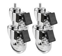 Roulettes pivotantes Meubles S Ensemble De 4 Caoutchouc Pu Transparent S S Sans Remplacement De Frein Pour Chariot Et (Taille : 1.5"-M8 X 15Mm, Couleur : 2 Freiné)
