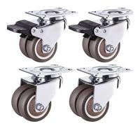 Roulettes pivotantes robustes avec frein - Roues en caoutchouc de 1,5/2 pouce for meubles et usage industriel (ensemble de 4 pièces)(2 swivel 2 brake,2 inch)