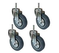 Roulettes pivotantes robustes en polyuréthane 3/4" avec freins, charge maximale de 270 kg for chariots, meubles et logistique(4 in M12 4 No Brakes)