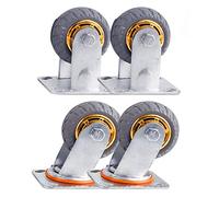 Roulettes pivotantes robustes for échafaudages et chariots à plateau, supportant une seule roue jusqu'à 500 kg(2standard+2swivel,150mm)