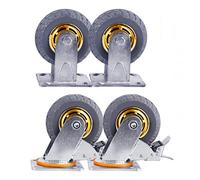 Roulettes pivotantes robustes for échafaudages et chariots à plateau, supportant une seule roue jusqu'à 500 kg(2standard+2brake,150mm)