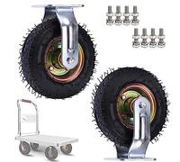 roulettes pivotantes Robustes - Lot de 2, Roues industrielles en Caoutchouc avec roulements à Billes, silencieuses, amortissant Les Chocs, pneumatiques, idéales pour Le mobilier et Les équip