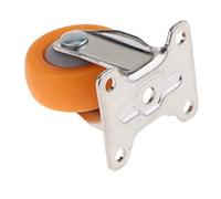 Roulettes pivotantes, roues en nylon, roulette fixe à plaque supérieure robuste, roulette de meuble de chariot, 1 pouce, roulement solide (NO.2599)(38mm)