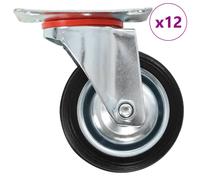 vidaXL 12 pcs Roulettes pivotantes 75 mm