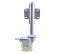 Roulettes pivotantes, Roulette de porte à ressort pivotante avec frein et amortisseur multicolore 2,4 à 5 pouces(Nylon,4in)