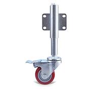 Roulettes pivotantes, Roulette de porte à ressort pivotante avec frein et amortisseur multicolore 2,4 à 5 pouces(Polyurethane,5in)