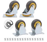Roulettes pivotantes Roulette en caoutchouc robuste Ensemble de 4 roulettes verrouillables pour meubles et établi Transport industriel de 5 pouces Capacité de charge de 400 kg (2 standard +