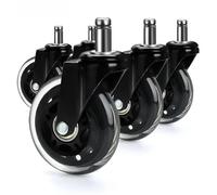 Roulettes Pivotantes Roulettes pivotantes en caoutchouc for chaise de bureau, 3 pouces, 5 pièces, remplacement rouleaux souples et sûrs, quincaillerie meubles