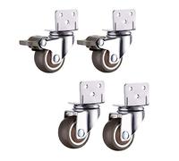 roulettes pivotantes silencieuses en L de 1,5 Pouce avec 2 Freins. roulettes universelles en Caoutchouc pour armoires de Cuisine. roulettes de Rechange Robustes