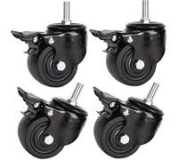 Roulettes pivotantes, Transport silencieux en Nylon fileté M12, 2.5 pouces/3 pouces, capacité de charge 800kg 1000kg, roulement 1 tonne for Facto(2.5inch 4brake)