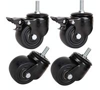 Roulettes pivotantes, Transport silencieux en Nylon fileté M12, 2.5 pouces/3 pouces, capacité de charge 800kg 1000kg, roulement 1 tonne for Facto(2.5inch 2brake+2swivel)