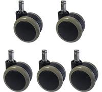roulettes pivotantes universelles de Remplacement en polyuréthane pour Chaise de Bureau, Lot de 5, 60 mm (Gris)