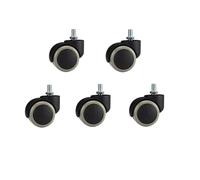 roulettes pivotantes universelles silencieuses en polyuréthane, Lot de 5 pièces, 10 mm/11 mm, 2 Pouces, avec circlips et vis, pour Chaise de Bureau (vis Grise, 10 mm)